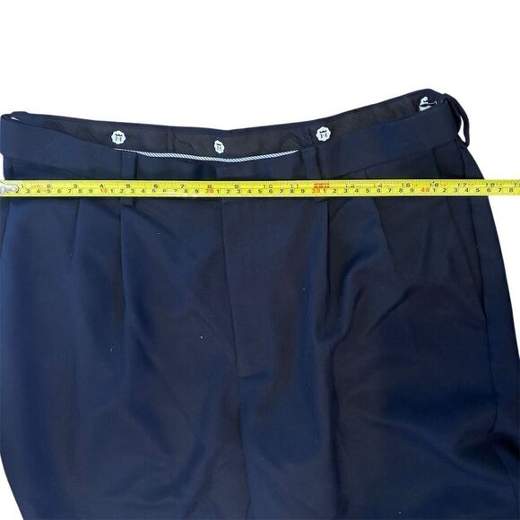 Haggar Men's Classic Fit Navy Dress Pants 34x32 Standard Flat Front Straight - Picture 4 of 6